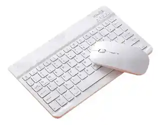 Combo Mouse Y Teclado Bluetooth Kit Blanco