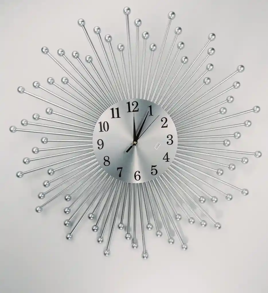 Reloj Plateado Para Pared