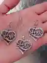 Juego Joyeria De Plata 925, Aretes Con Cadena Y Dije, (jdp373)