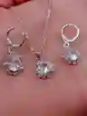 Juego Joyeria De Plata 925, Aretes Con Cadena Y Dije, (jdp377)