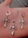 Juego Joyeria De Plata 925, Aretes Con Cadena Y Dije, (jdp388)