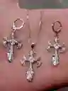 Juego Joyeria De Plata 925, Aretes Con Cadena Y Dije, (jdp388)