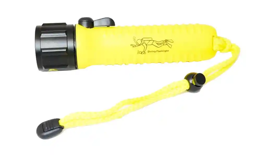 Linterna Led Acuática Para Buceo Original Cree Q5 - Amarillo