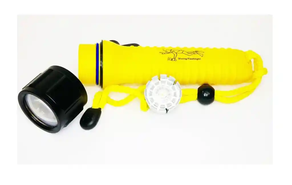 Linterna Led Acuática Para Buceo Original Cree Q5 - Amarillo