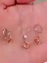 Juego Joyeria De Plata 925, Aretes Con Cadena Y Dije, (jdp392)