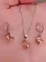 Juego Joyeria De Plata 925, Aretes Con Cadena Y Dije, (jdp392)