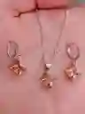 Juego Joyeria De Plata 925, Aretes Con Cadena Y Dije, (jdp392)