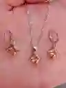 Juego Joyeria De Plata 925, Aretes Con Cadena Y Dije, (jdp392)