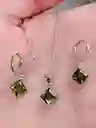 Juego Joyeria De Plata 925, Aretes Con Cadena Y Dije, (jdp394)