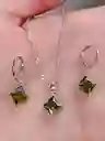 Juego Joyeria De Plata 925, Aretes Con Cadena Y Dije, (jdp394)