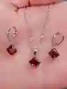 Juego Joyeria De Plata 925, Aretes Con Cadena Y Dije, (jdp396)