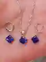 Juego Joyeria De Plata 925, Aretes Con Cadena Y Dije, (jdp397)