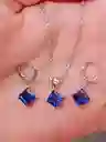 Juego Joyeria De Plata 925, Aretes Con Cadena Y Dije, (jdp397)