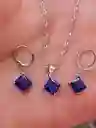 Juego Joyeria De Plata 925, Aretes Con Cadena Y Dije, (jdp397)