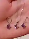 Juego Joyeria De Plata 925, Aretes Con Cadena Y Dije, (jdp399)