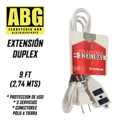 Extension Electrica 9 Ft (2,47 Mts) Duplex