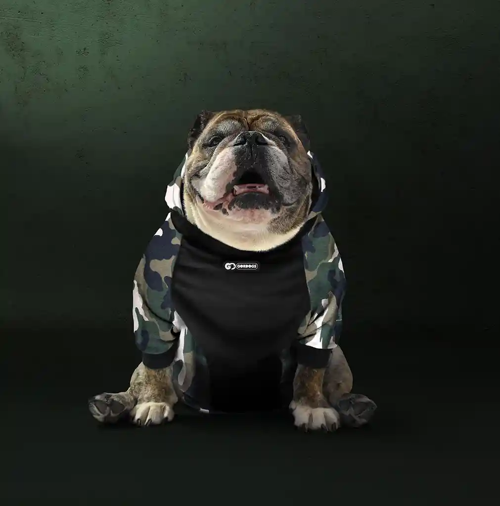 Gordogs Hoodie Camuflado Verde Militar Talla 2xs