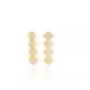 Aretes Tribal Doble Rombo Baño Oro