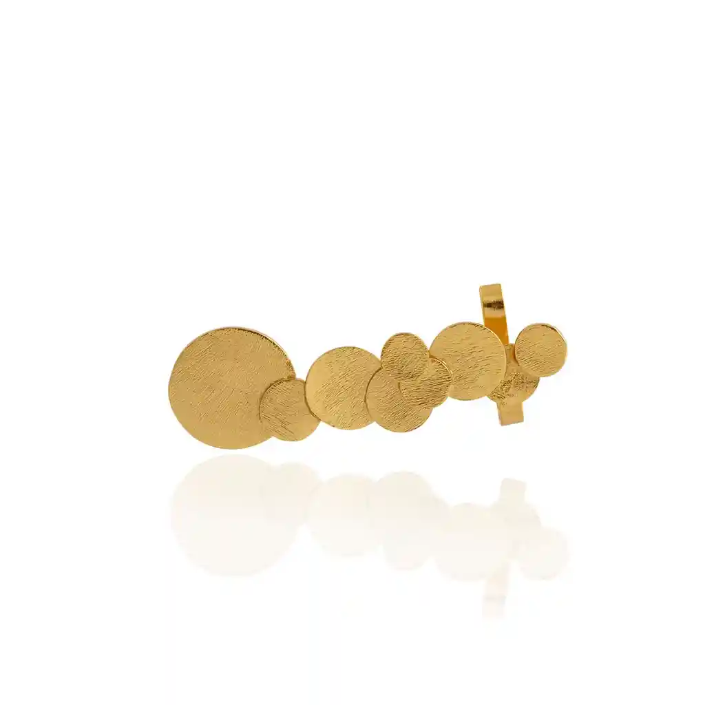 Earcuff Burbujas Baño Oro