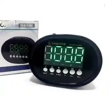 Radio Reloj Despertador Fm Con Bluetooth Memoria Usb Microsd Recargable