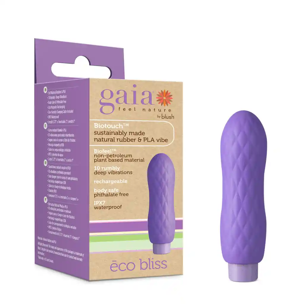 Vibrador Ecológico Gaia Eco Bliss Blush Recargable