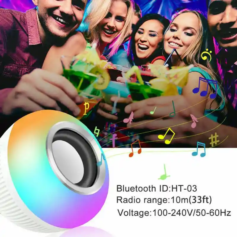 Bombillo Parlante Bluetooth Control Luz Rgb Musical Altavoz