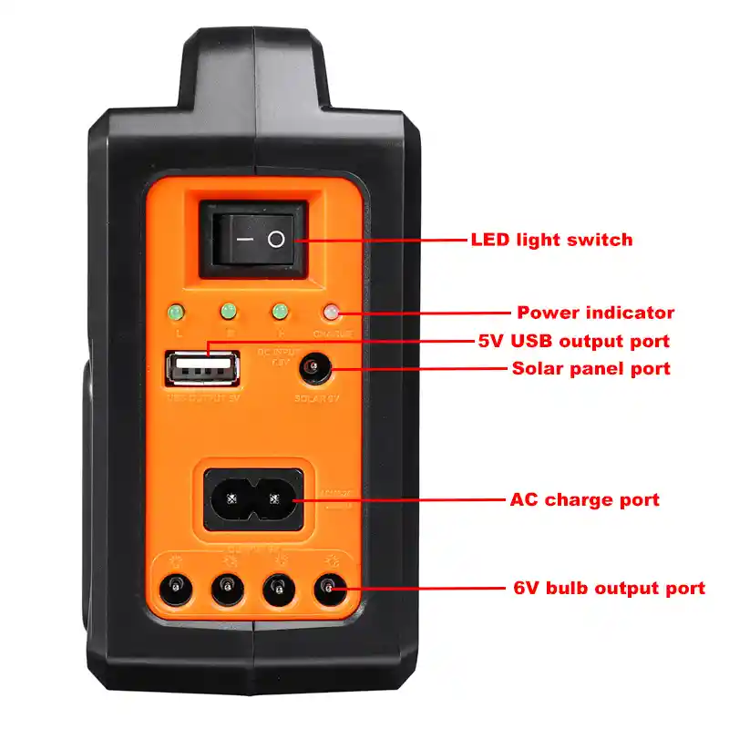 Kit Panel Solar Parlante Bt Cargador Usb Lámpara Linterna Fm