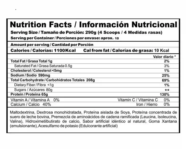 Gainz 6.4lbs Con 65g Proteina Hmb Y Bcaa Proteina Megaplex