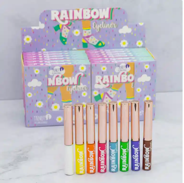 kit x 8 delineadores matte coloridos rainbow TRENDY ref re15