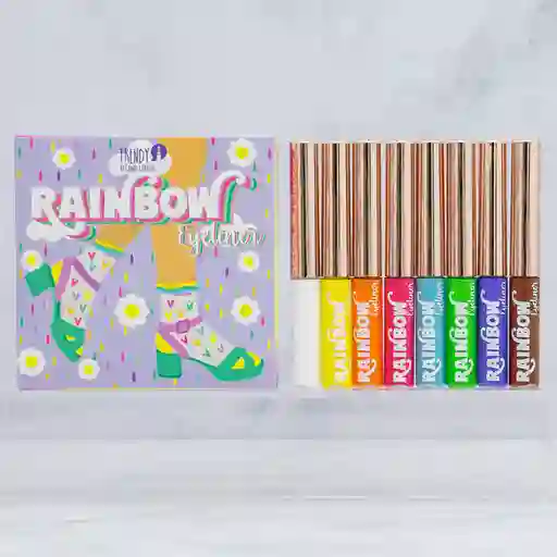 kit x 8 delineadores matte coloridos rainbow TRENDY ref re15