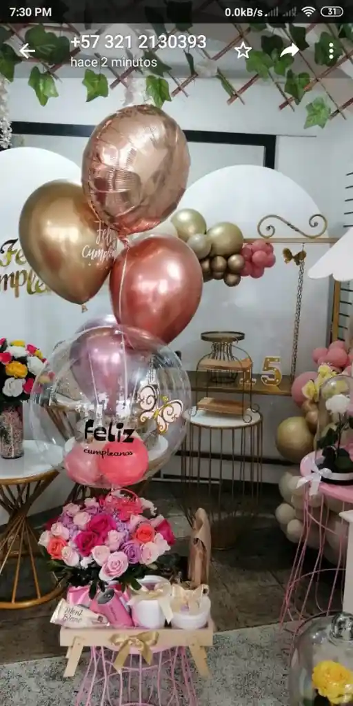 Desayuno Con Rosas Y Globos