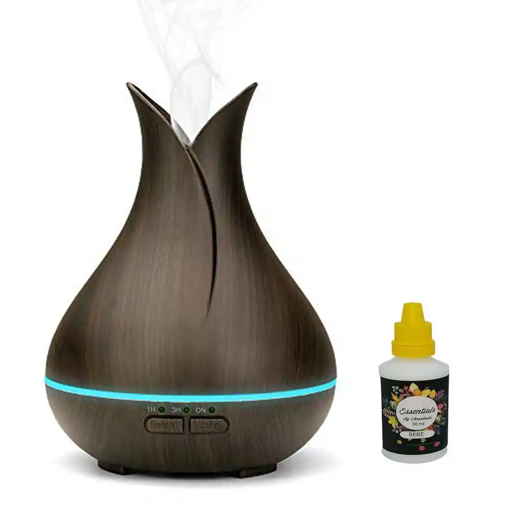 Difusor De Aromas Humidificador 400ml Led Control + Esencia