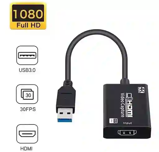 Tarjeta Capturadora De Video Usb 3.0 A Hdmi Full Hd 1080p 4k