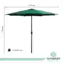 Parasol Sombrilla Playa 2.7 Metros De Altura Reforzado Verde