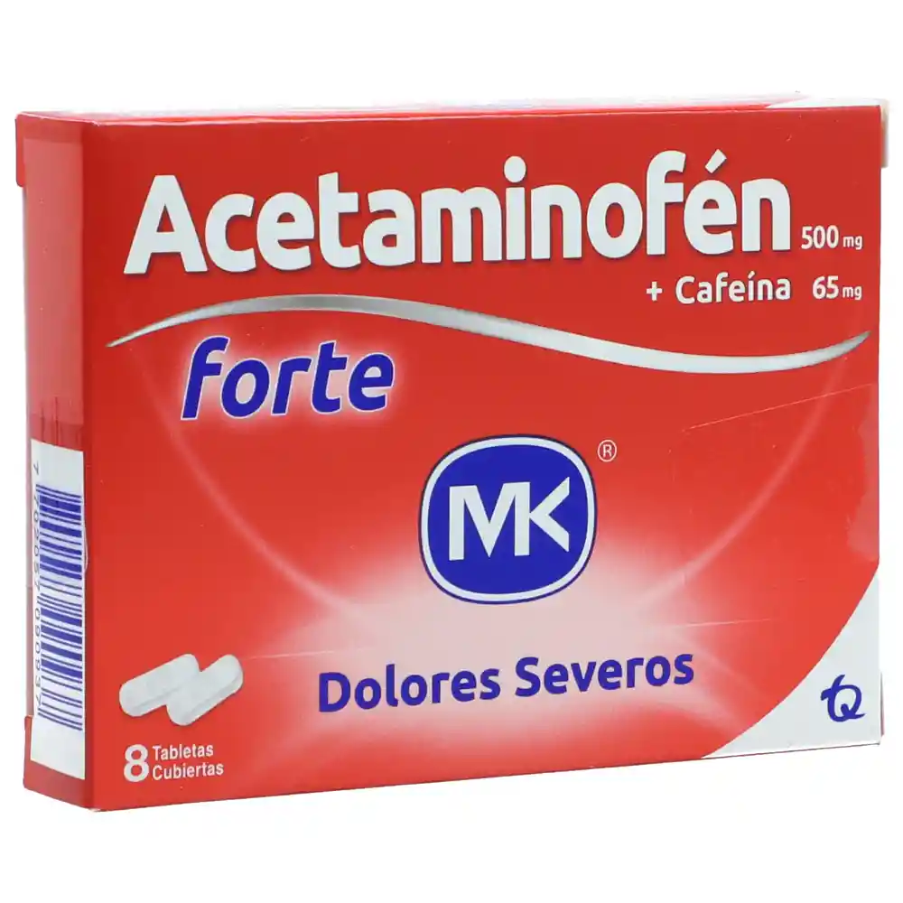   Acetaminofen  Forte Mk (500+65) Mg Caja X 8 Tabletas Recubiertas 