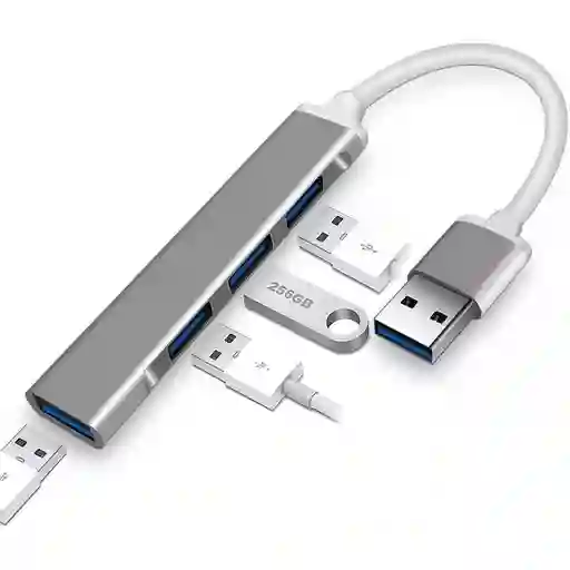 Hub Multipuertos Usb 3.0 Carcaza Aluminio 4 Puertos Fino