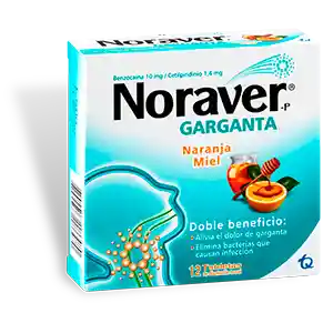 Noraver Garganta Naranja Miel X 6 Tabletas Masticables