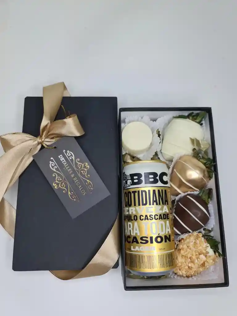Caja De Lujo Pequeña Fresas Con Chocolate Y Cerveza En Lata Bbc