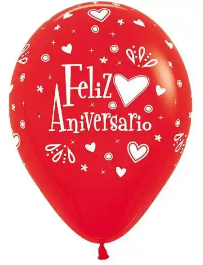 Globo Bombas Festejo R-12 Infinity Feliz Aniversario 12 Und