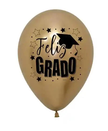 R-12 Globos Bombas Feliz Grado Dorado X12 Globos