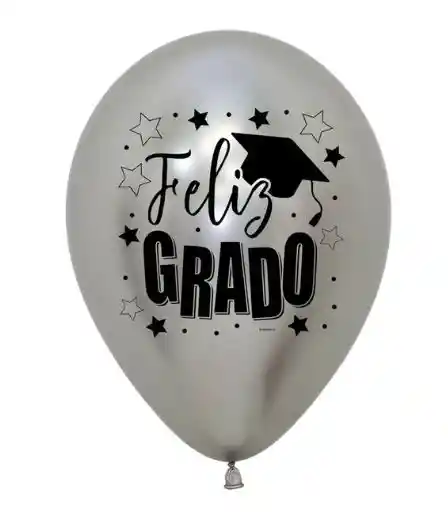 R-12 Globos Bombas Feliz Grado Plata X12 Globos