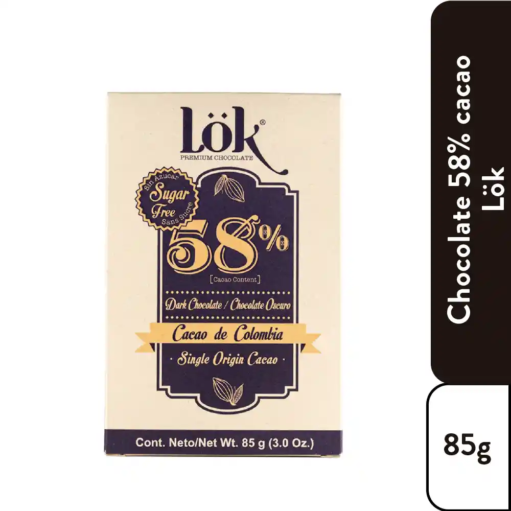 Lok Chocolatina 58% Sin Azucar85G