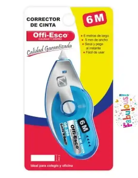 Corrector De Cinta 6 Mt X 5mm Offi Esco Oe-260 Colores Surtidos