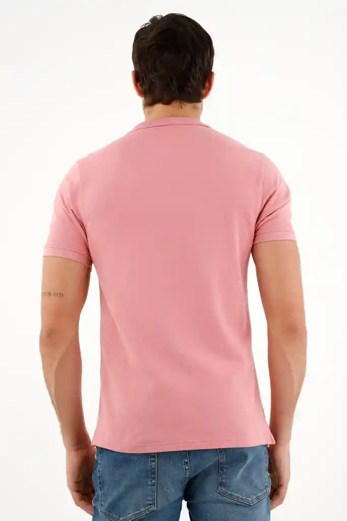 Polo Rosada Con Raqueta Multicolor Para Hombre