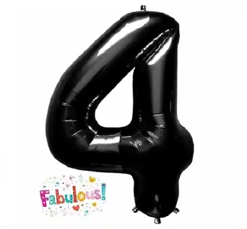 Numero 4 Inflable 32" 82 Cm Negro