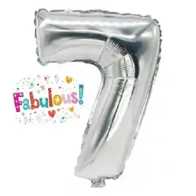 Numero 7 Inflable 32" 82 Cm Plateado