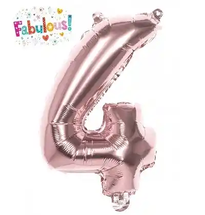 Numero 4 Inflable 16"-18" 43 Cm Oro Rosa