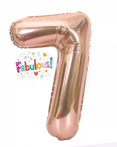 Numero 7 Inflable 16"-18" 43 Cm Oro Rosa