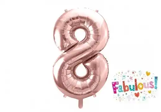 Numero 8 Inflable 16"-18" 43 Cm Oro Rosa