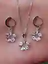 Aretes Cadena Y Dije En Plata 925; Con Bolsa De Regalo; Juego (jdp221)